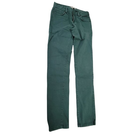 BCBG Generation Jeans Womens Size 24 Skinny Low Rise Green Denim Pants - Picture 2 of 8